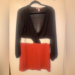 Black and Red Colorblock Dress